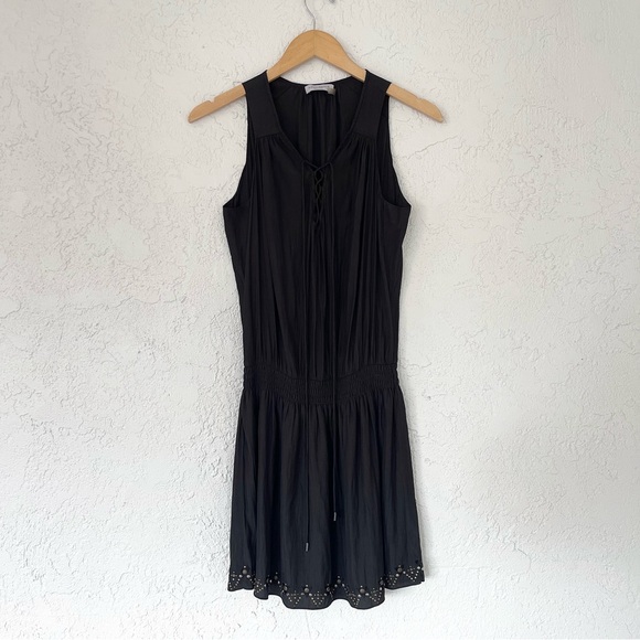 Ramy Brooke Polly Paris Sleeveless Black Studded Mini Dress - Picture 4 of 11